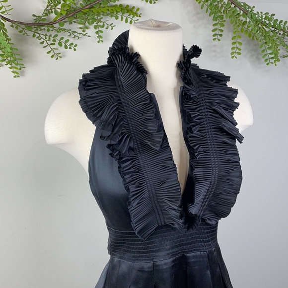 BCBG Max Azria ruffle front halter dress - Picture 2 of 13